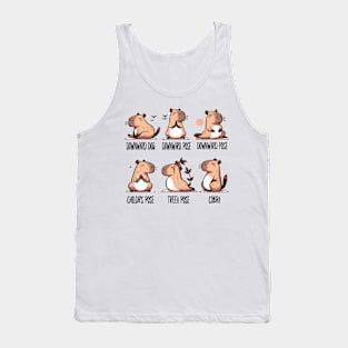 Zen Capybara Yoga Poses Illustration Set Tank Top